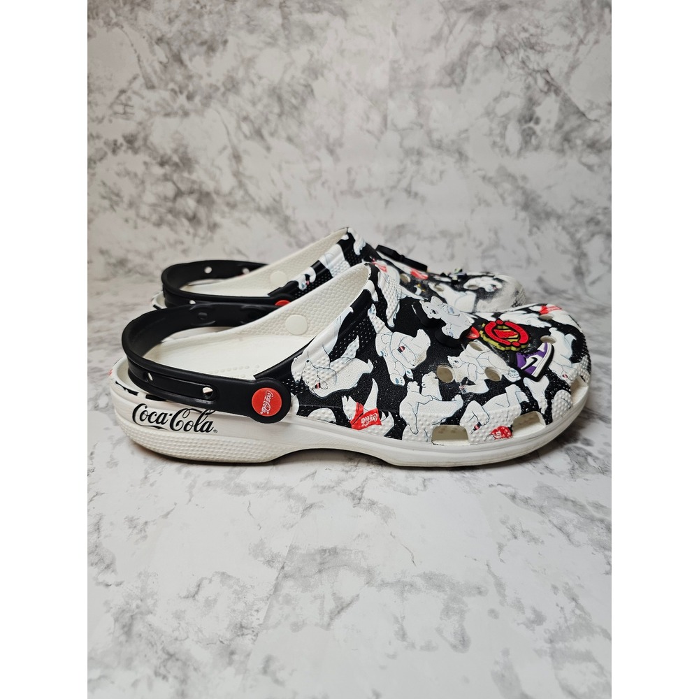 Crocs Coca-Cola Polar Bear Classic Clogs Black White Red Unisex mens 12